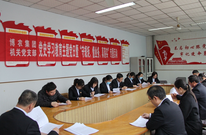 博農(nóng)集團機關(guān)黨支部扎實開展黨史學(xué)習(xí)教育工作、有序推進“守規(guī)矩、懂業(yè)務(wù)、真落實”專項活動